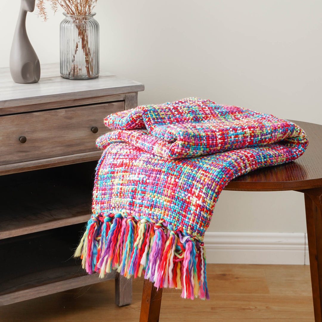Couverture tissée colorée